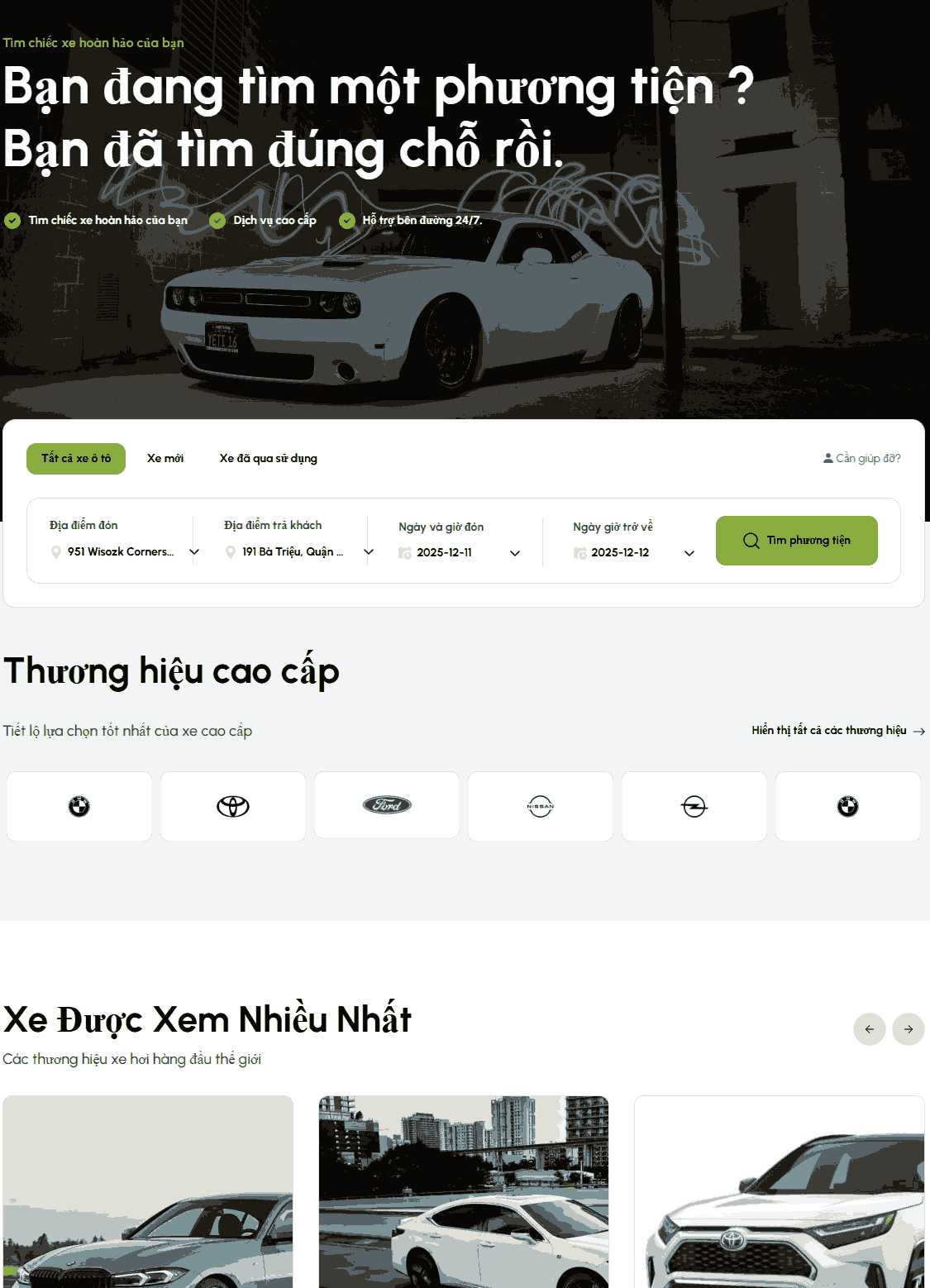 Carrental | Nền tảng cho thuê xe trực tuyến