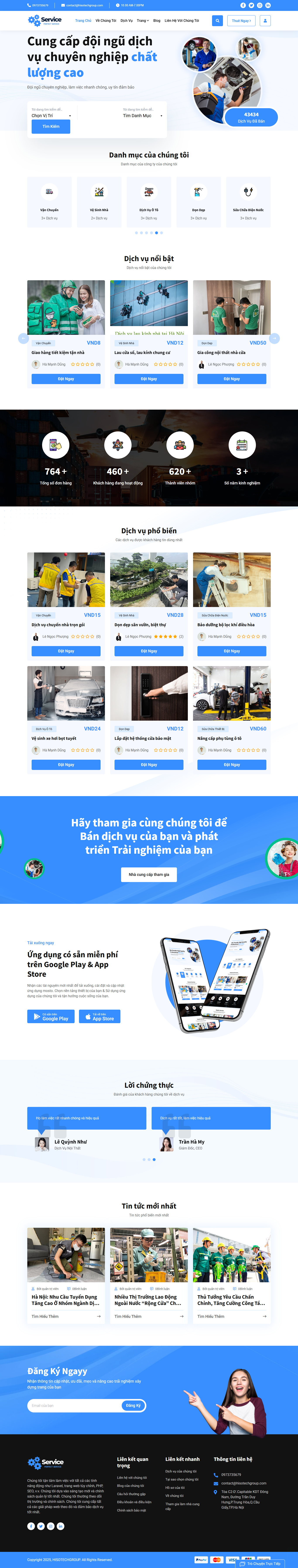 Service | Website cho thuê dịch vụ dọn nhà